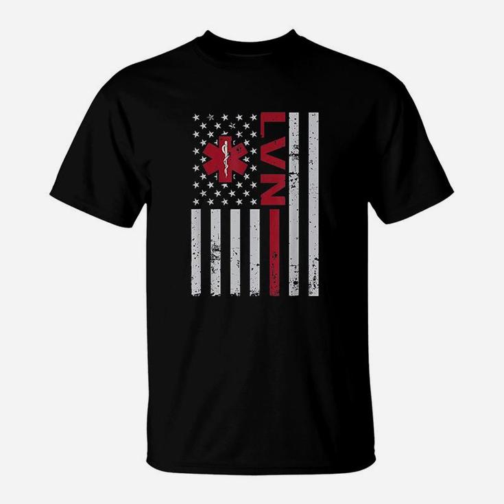 Licensed Vocational Nurse Usa Flag T-Shirt