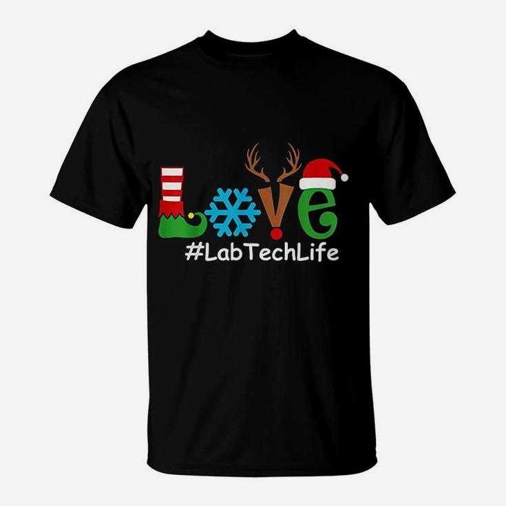 Love Nurse Lab Tech Life Christmas T-Shirt