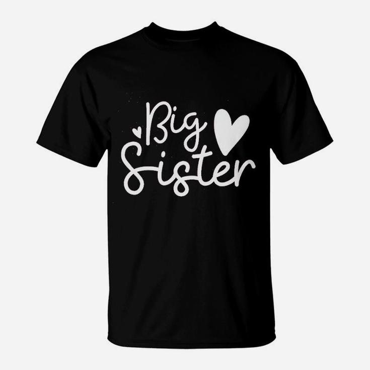 Loves Apple Cursive Big Sister Hearts T-Shirt