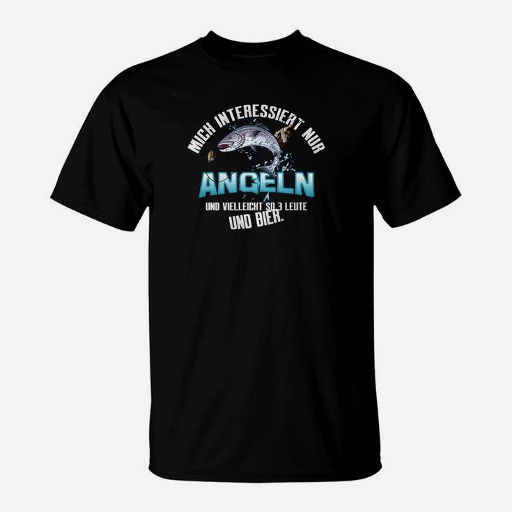 Lustiges Angler T-Shirt Nur Angeln, Bier & 3 Leute