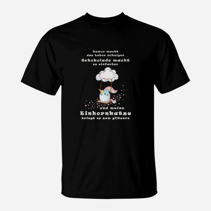 Lustiges Einhorn T-Shirt, Schokolade & Einhornkotze Sprüche