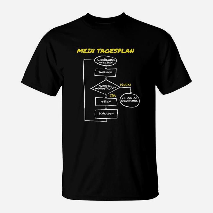 Lustiges FlowchartShirt Mein Tagesplan für Herren, Witziges Design