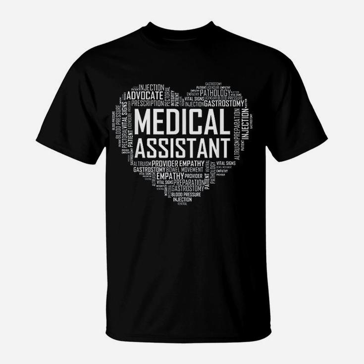 Ma Medical Assistant Heart Love Gift Clinical Nurse T-Shirt