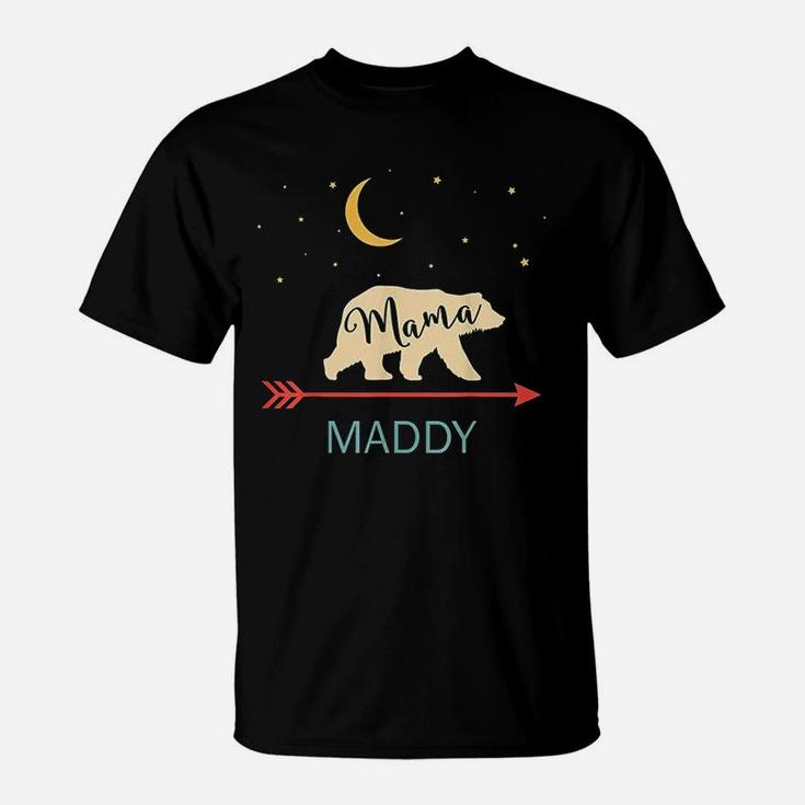 Maddy Name Gift Personalized Retro Mama Bear T-Shirt