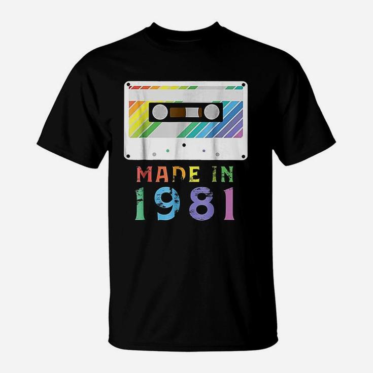 Made In 1981 Funny Retro Vintage Neon Gift T-Shirt