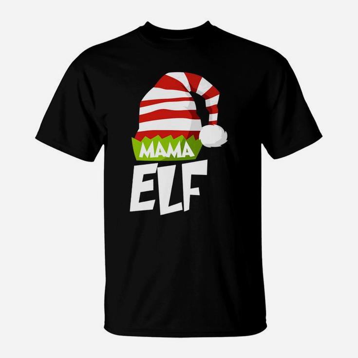 Mama Elf Family Christmas Matching Xmas Pajama Gift T-Shirt