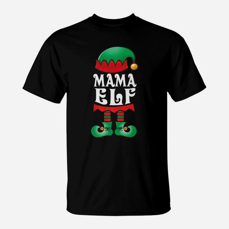 Mama Elf Matching Family Christmas Pajamas Elves Tee T-Shirt
