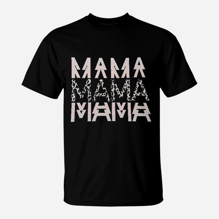 Mama For Women Mom Holiday Tops Funny Leopard Graphic T-Shirt