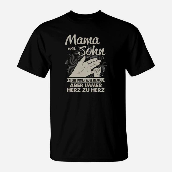 Mama und Sohn Herz zu Herz T-Shirt, Zusammenhalt Liebe Tee