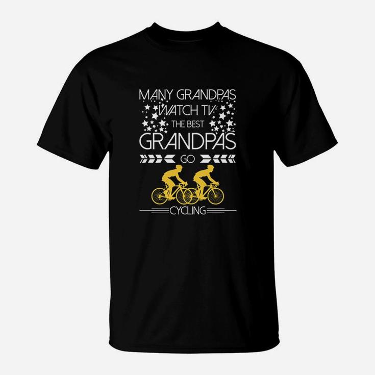 Many Grandpas Watch Tv The Best Grandpas Go Cycling T-Shirt