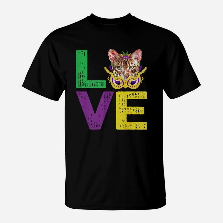 Mardi Gras Fat Tuesday Costume Love Toyger Funny Gift For Cat Lovers T-Shirt