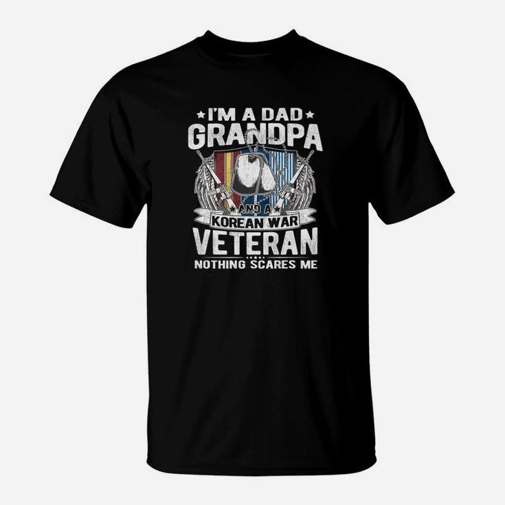 Mens A Dad Grandpa Korean Veteran Nothing Scares Me Proud Vet Premium T-Shirt