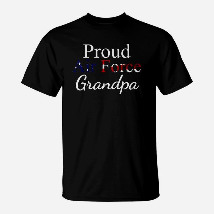 Mens Air Force Papa Gif Proud Us Flag Airman Grandpa T-Shirt