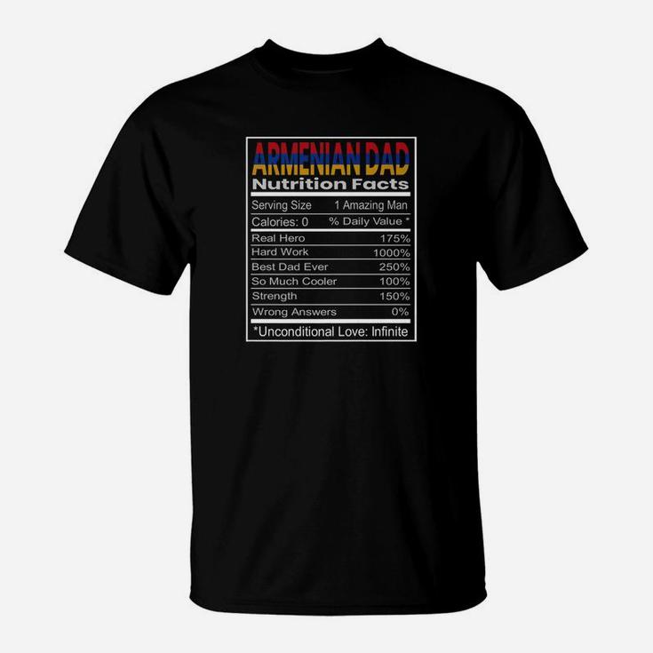 Mens Armenian Dad Nutrition Facts Fathers Day Gift T-Shirt
