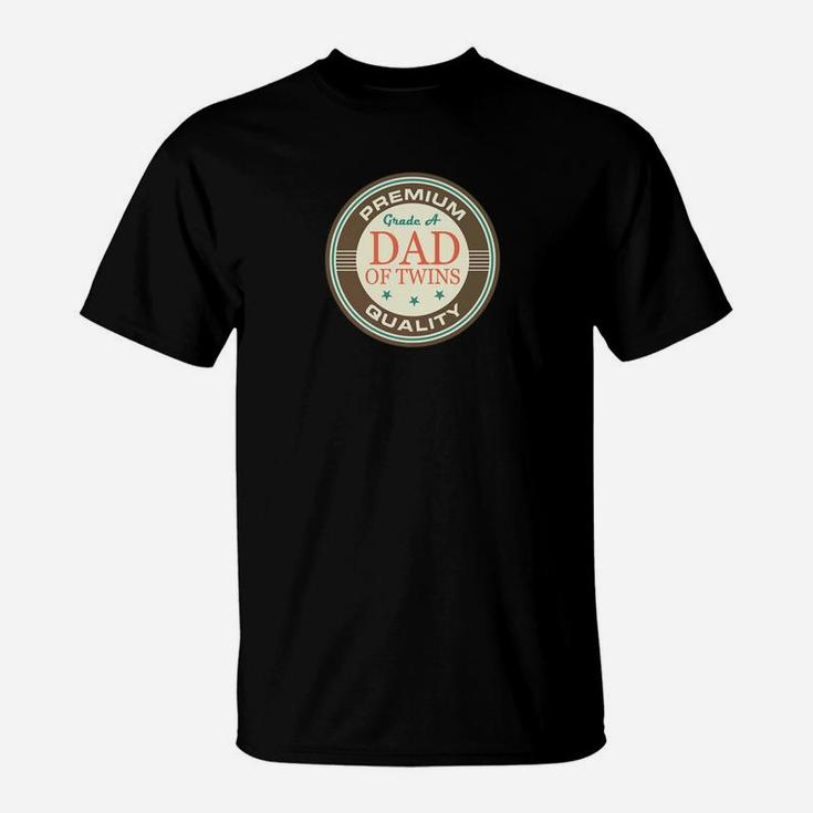 Mens Dad Of Twins Fathers Day Gift For Daddy Premium T-Shirt