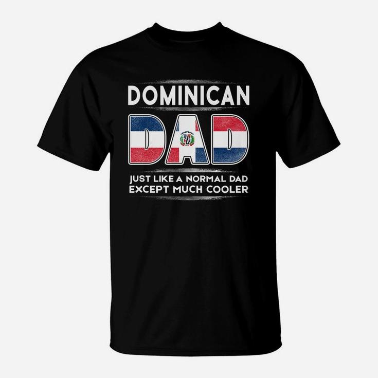 Mens Dominican Republic Dad Is Cooler Promoted To Daddy T-Shirt