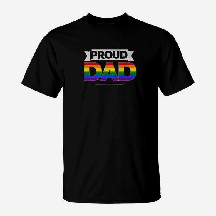 Mens Gay Pride Shirt Proud Dad Lgbt Parent Fathers Day T-Shirt