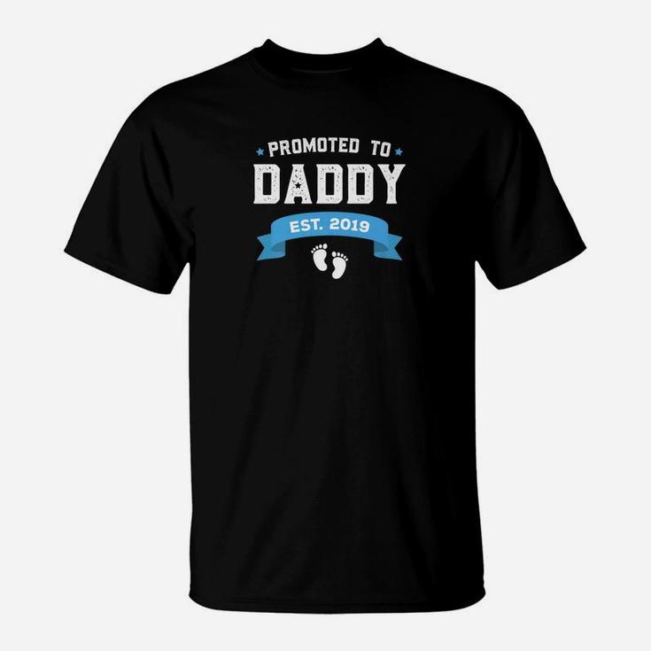 Mens Promoted To Daddy Est 2019 New Dad Gift First Daddy T-Shirt