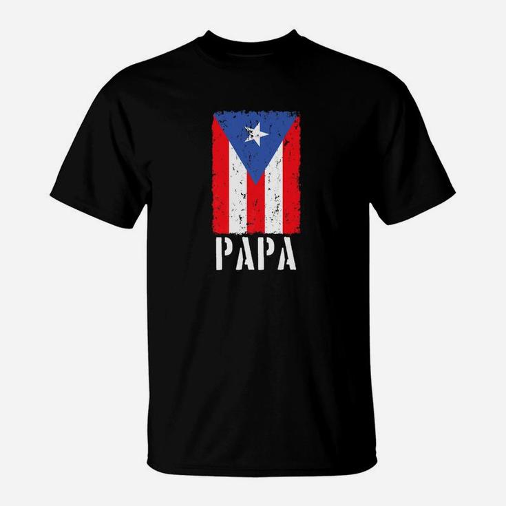 Mens Puerto Rican Papa Puerto Rico Flag T-Shirt