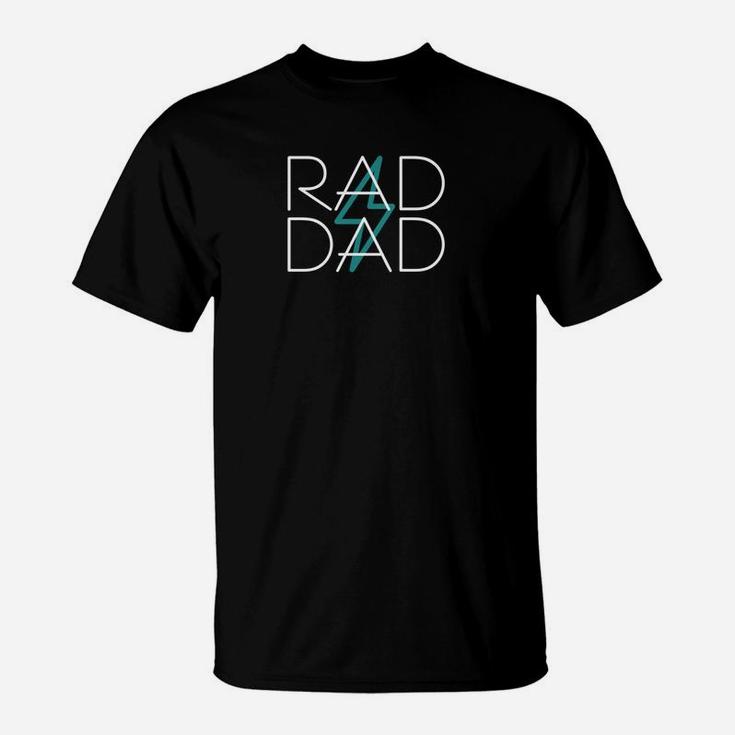 Mens Rad Dad Standard Lightning Bolt Strike 80s Retro T-Shirt