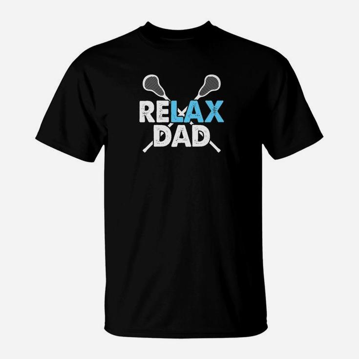 Mens Relax Lacrosse Dad Lax Fathers Day Gift Premium T-Shirt