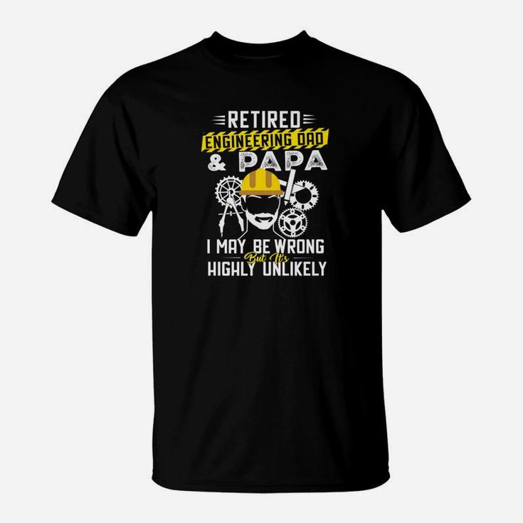 Mens Retired Engineering Dad And Papa Shirt T-Shirt