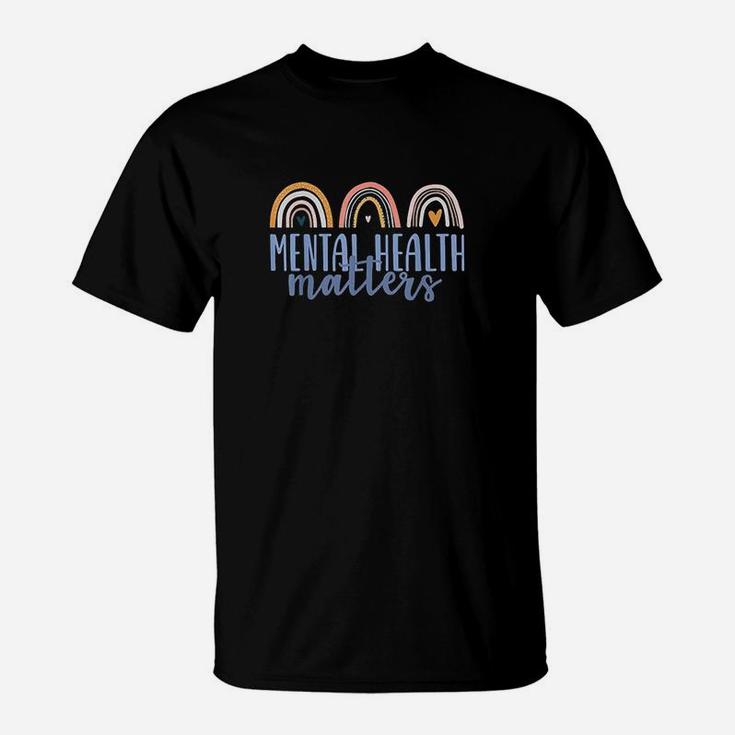 Mental Health Matters Gift End The Stigma Boho Rainbow Retro T-Shirt
