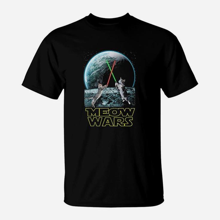 Meow Wars Cat Shirt Funny Gifts For Cats Lovers T-Shirt