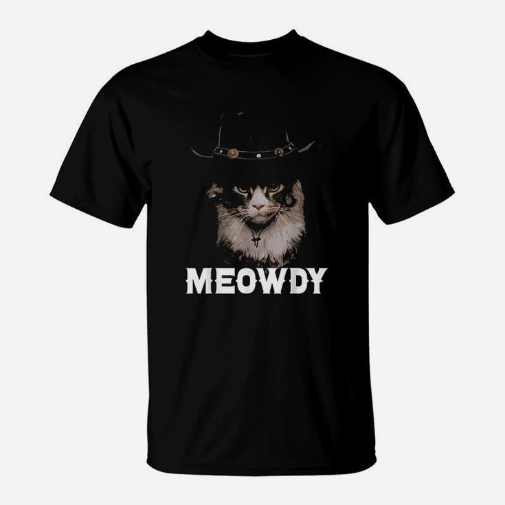Meowdy Cowboy Cat Funny Western Cat In Cowboy Hat T-Shirt