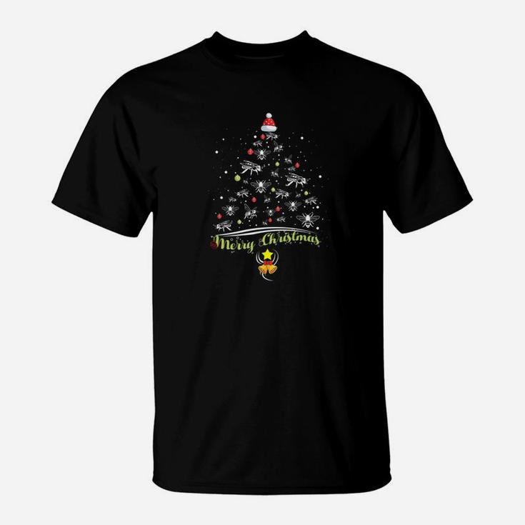Merry Christmas Tee Funny Bee Lover Christmas Tree Xmas Gift T-Shirt