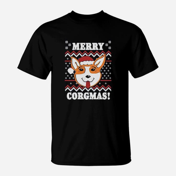 Merry Corgmas Corgi Dog Mom Ugly Christmas T-Shirt