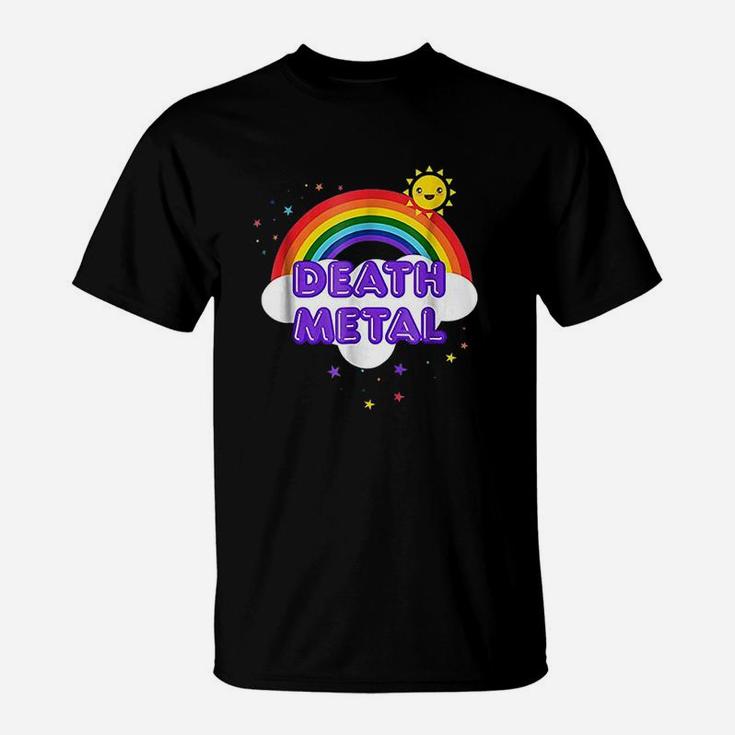Death Metal Rainbow - Funny Heavy Metal Cool Pink T-Shirt Death Metal Rainbow - Funny Heavy Metal Cool Pink T-Shirt