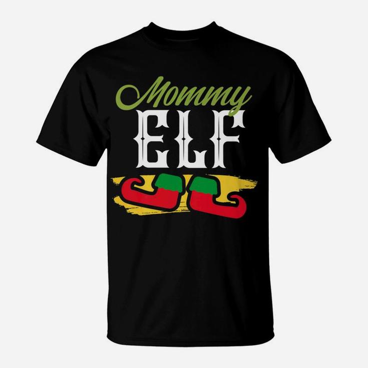 Mommy Elf Funny Elf Lover Christmas Gift Tee T-Shirt