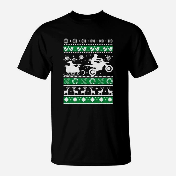 Motocross Rodeln Weihnachtsschlitten T-Shirt