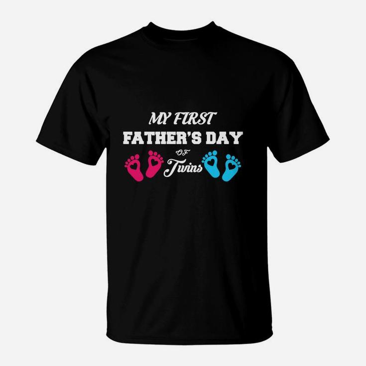 My First Fathers Day Of Twins, dad birthday gifts T-Shirt