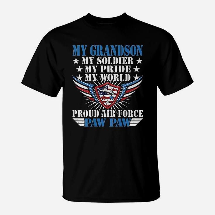 My Grandson Is A Soldier Airman Proud Air Force Paw Paw Gift T-Shirt