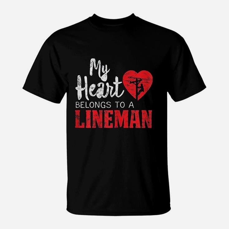 My Heart Belongs To A Electric Lineman Gift  T-Shirt