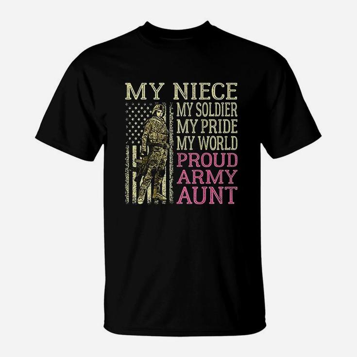 My Niece My Soldier Hero Proud Army Aunt Military Auntie T-Shirt