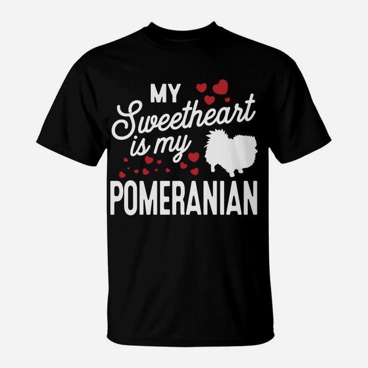 My Sweetheart Is My Pomeranian Valentine Dog T-Shirt
