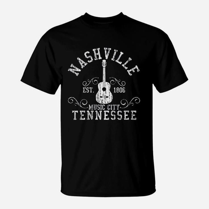 Nashville Tennessee Country Music City Guitar Gift T-Shirt