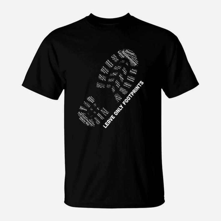 National Parks Boot Print Shirt Listing All National Parks T-Shirt