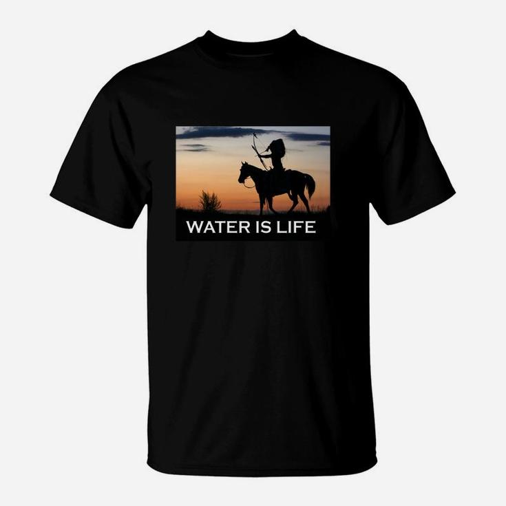 Native American Warrior Shirt Water Is Life Horse T-shirt T-Shirt