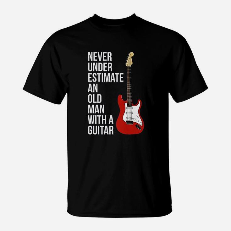 Never Underestimate An Old Man With A Guitar T-Shirt