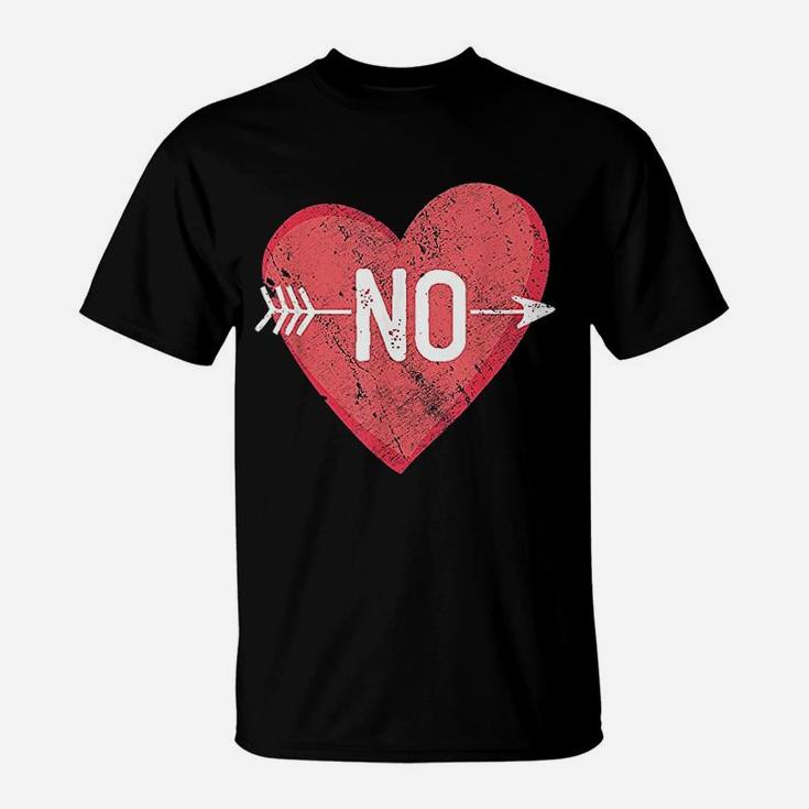 No Anti Valentine Day Pink Candy Heart Love Funny T-Shirt