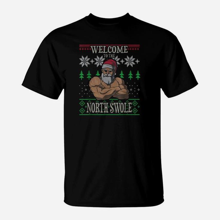 Nordic Swole Santa Weihnachts-Workout T-Shirt, Weihnachten Motiv