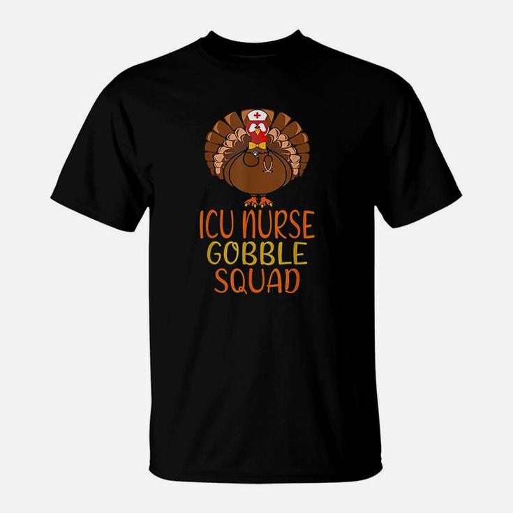 Nurse Gobble Squad Thanksgiving Scrub Tops Turkey T-Shirt