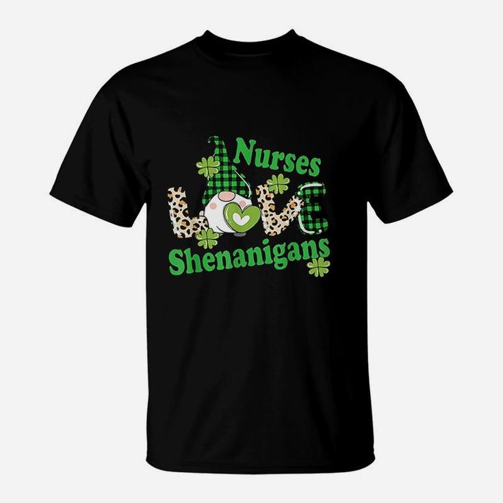 Nurses Shenanigans St Patricks Day Irish Gnome T-Shirt