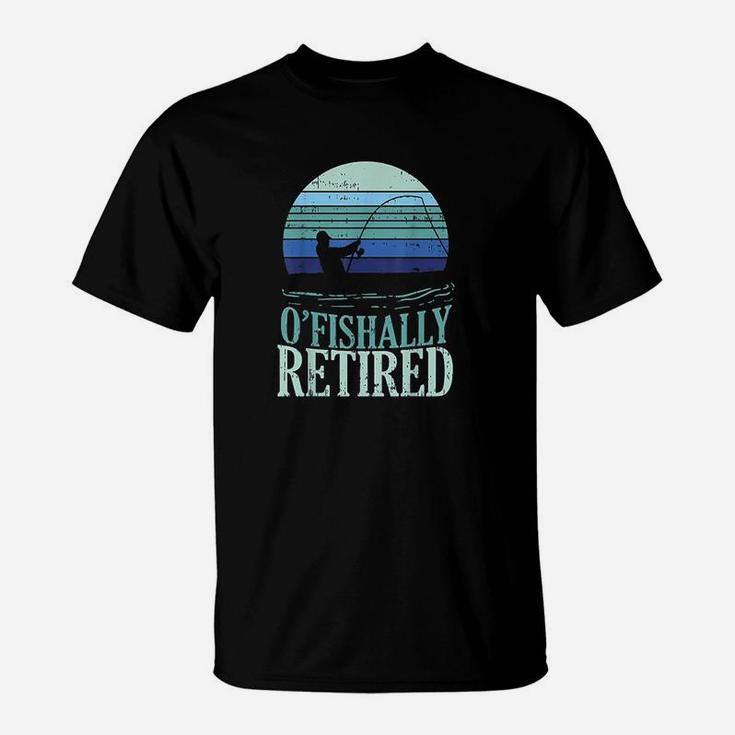 Ofishally Retired Fishing Retro Retirement T-Shirt
