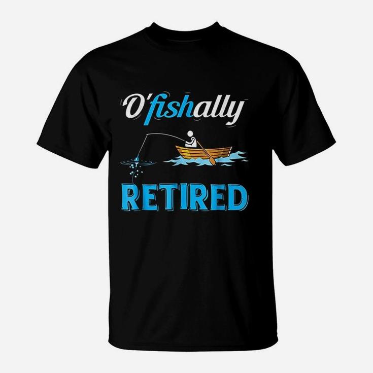 Ofishally Retired Funny Fisherman Retirement Gift T-Shirt