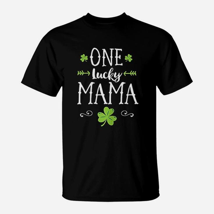 One Lucky Mama St Patricks Day Mom Shamrock T-Shirt